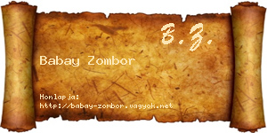 Babay Zombor névjegykártya